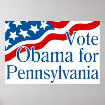 Abstimmung Obama für Pennsylvania-Plakat