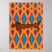 Abstrakte Brown-Dackel Plakatdrucke