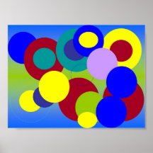 Abstrakte Kunst - Kreise unter Wolken Plakatdruck