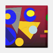 Abstrakte Kunst - rote Unterordnung Magnete