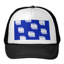 Abstrakte Quadrate auf Blau Kult Kappen