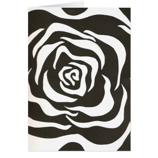 Abstrakte Schwarz-weiße Blume Grußkarten