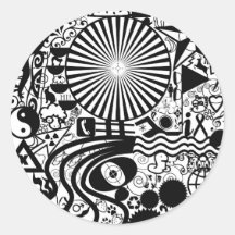 Abstrakte Schwarzweiss-Aufkleber