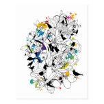 abstrakter Blumenentwurf Postkarte
