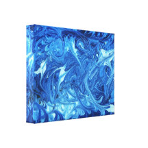 Abstrakter - Farbe - Ozean tief Galerie Falt Leinwand