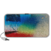abstrakter Farbenhintergrund des Graffiti Notebook Lautsprecher