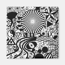 Abstrakter Schwarzweiss-Magnet Magnete