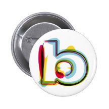 Abstrakter und bunter Buchstabe b Button