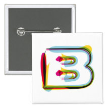 Abstrakter und bunter Buchstabe B Button