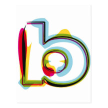 Abstrakter und bunter Buchstabe b Postkarten