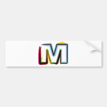 Abstrakter und bunter Buchstabe M Autosticker
