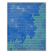 Abstraktes blaues quadratisches Muster Photo Drucke