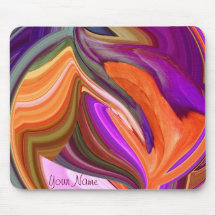 Abstraktes orange Blatt-Kunst Mousepad *personaliz