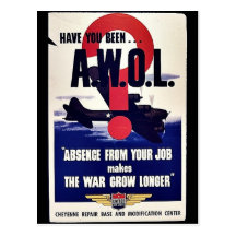Abwesenheit von Ihrem Job lässt den Krieg länger w Postkarten