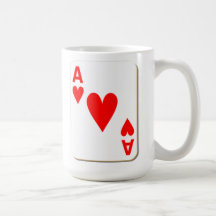 Ace of Hearts Playing Card Coffee Mugs