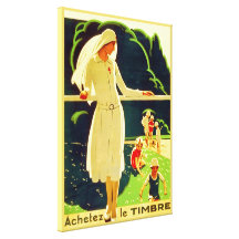 Achetez Le Timbre ~ Vintager französischer Weltkri Galerie Gefaltete Leinwand