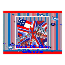 Acht Streifen-Flagge ~ Postkarte des Stern-drei