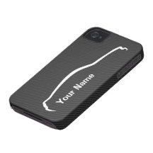 "addieren Sie Ihr Namens" Mustang-weißes Silhouett iPhone 4 Cover