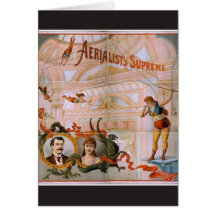 Aerialists-Oberstes Vintages Theater Grußkarte