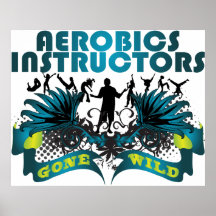 Aerobics-Lehrer wild gegangen Posterdruck