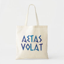 aetas volat Die Zeit fliegt Latein latin Leinentaschen