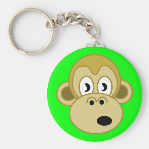 Affe-Gesicht Keychain - Grün Schlüsselanhänger