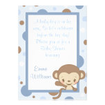 Affe-Zoo-Babyparty Einladung-Blau
