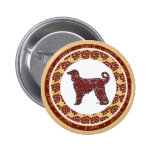 Afghanischer Jagdhund mit rotem Herz-Knopf Button