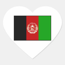 Afghanistan - afghanische Flagge Herzaufkleber