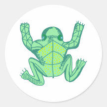 Afrika Frosch Africa frog Runde Aufkleber