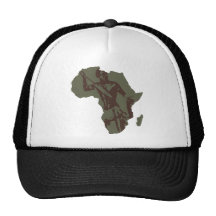 Afrika-Karten-afrikanische Kriegers-Grafik Retrokappe