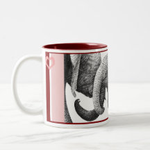 Afrikanische Elefant-Valentinsgruß-Becher Kaffeetassen