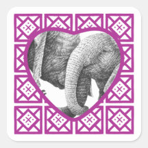 Afrikanische Elefant-Valentinsgruß-Herz-Aufkleber