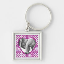 Afrikanische Elefant-Valentinsgruß-Herz Keychain Schlüsselanhänger