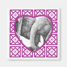 Afrikanische Elefant-Valentinsgruß-Herz-Magnet