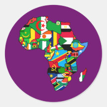 Afrikanische Karte von Afrika-Flaggen innerhalb de Sticker