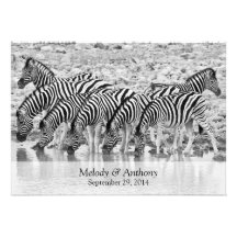 Afrikanische Safarizebra-Hochzeits-Einladung