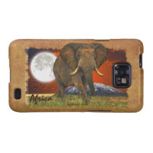 Afrikanischer Elefant-u. des Mond-II Handy-Fall Galaxy S2 Case