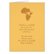 Afrikanisches Adoptions-Geschenk von Ihnen Gedicht Karten