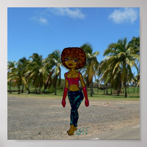 Afro chick from Martinique Posterdrucke
