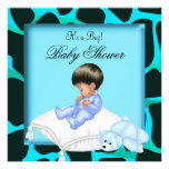 Afroamerikaner-Babyparty-Jungen-Tierdruck Individuelle Ankündigung