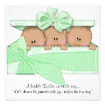 Afroamerikaner-Dreiergruppe-Babyparty-Einladung