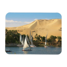 Ägypten, Assuan, der Nil, Felucca Segelboote, 2 Magnete