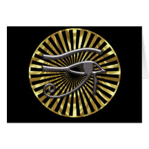 Ägyptisches Auge von Horus Gold und Schwarzem Karte