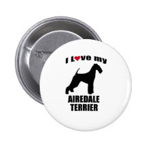 Airdale Terrier Button