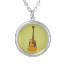 Akustikgitarre im Schnitt Personalisierte Halskette