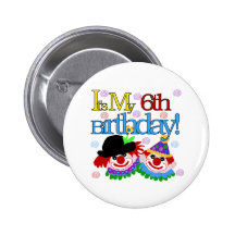 Alberne Clowns-6. Geburtstag Anstecknadelbuttons