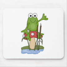 alberner Frosch, der auf Pilz sitzt Mauspad