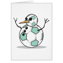 alberner Fußbalball Snowman Grußkarte