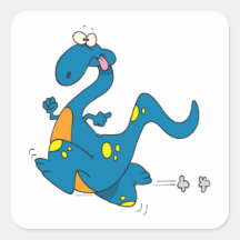 alberner niedlicher laufender blauer Dino-Dinosaur Aufkleber